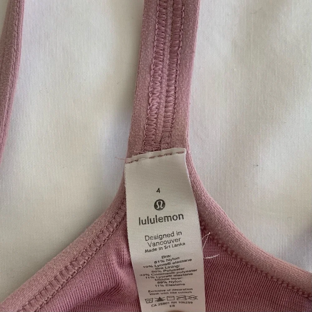 Lululemon Flow Y Bra Nulu Material With Racerback Mauve Pink Size 4 - Picture 4 of 9